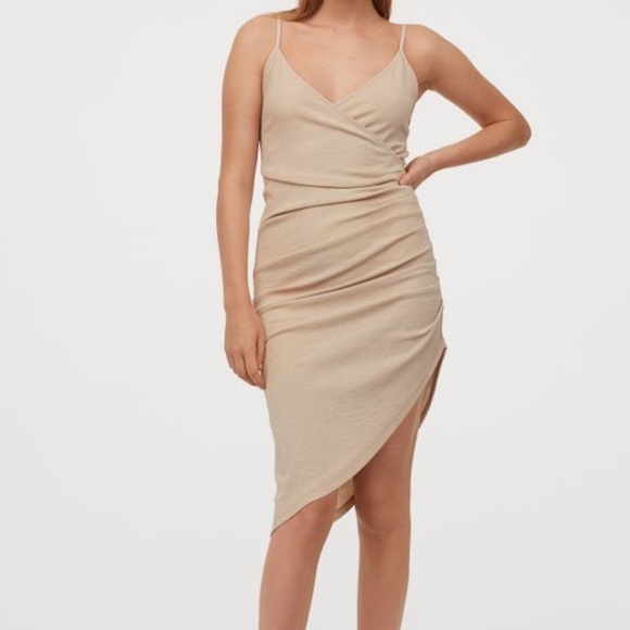 H&M Dresses & Skirts - Draped jersey dress by H&M  , spaghetti straps ,with draping at one side ,size M